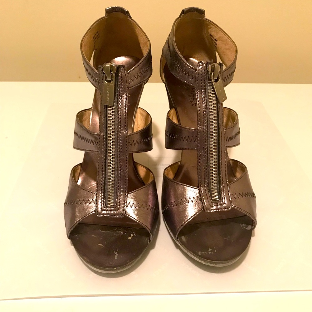 Michael Kors  High Heel Gladiator Sandals - Bronze Silver